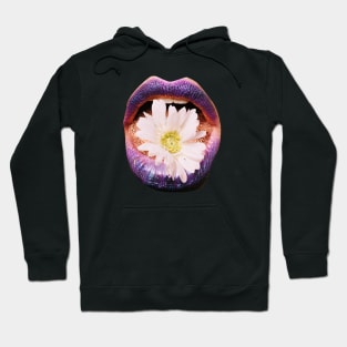 Collage Flower Lips, Retro Surrealism Hoodie